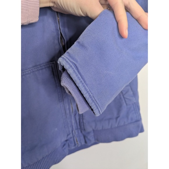 Carhartt Sherpa Duck Canvas Jacket Kids Girl's 7/8 Small Hooded Insulated Winter - Picture 5 of 12